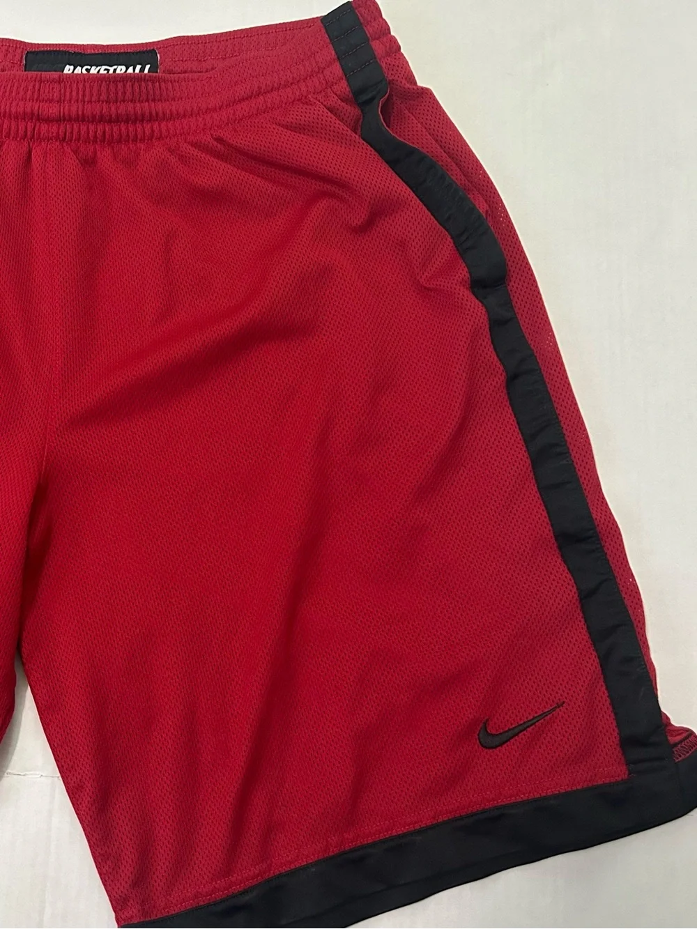 Nile Basketball Mens Athletic Shorts Mesh Red Black Retro Vintage Large